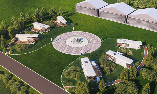 Capsula Modulara cu heliport, Casa Modulara cu heliport